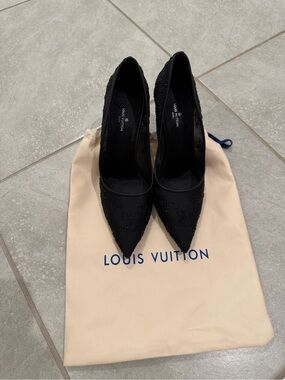 Louis Vuitton Black Beaded Pointed Pumps
